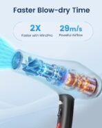 HappyGoo Hair Dryer Professional Ionic Hairdryer Fast Drying Salon with 2 Speed 3 Heat Setting, Cool Button, with Diffuser, Nozzle, Concentrator Comb for Women Man - Image 7