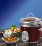 Oster 6-Cup Rice Cooker with Steamer, Red - Image 2