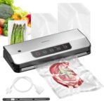 Vacuum Sealer, Reemix 8-in-1 Food Vacuum Sealer Machine with 65 KPA Powerful Suction, Food Vacuum Sealer with Build-out Cutter, 20 Vacuum Bags & Accessory Hose